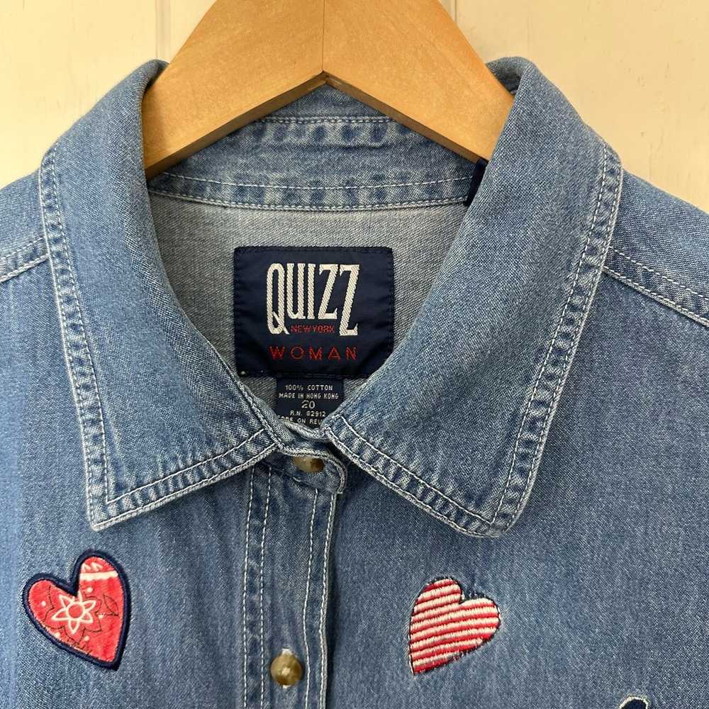 Vintage Quizz New York Womens Denim Top Size 20 E… - image 5