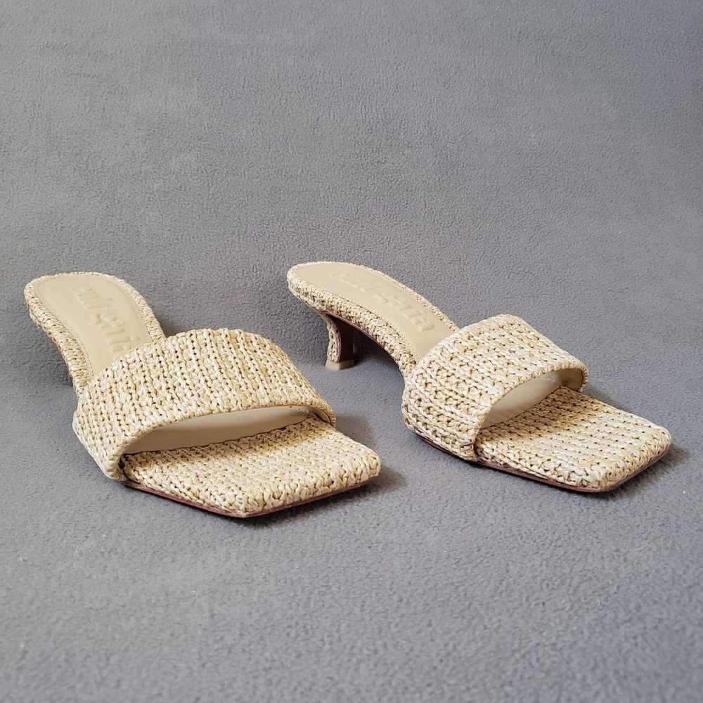 Cult Gaia Ada Sandals in Natural Raffia Kitten He… - image 1