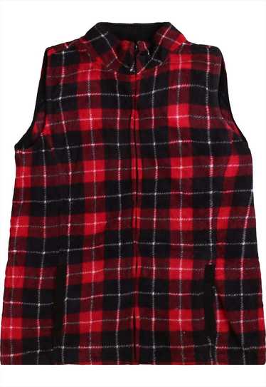 Basic Edition  Check Vest Sleeveless Fleece Jumper