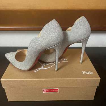 Christian Louboutin So Kate Silver Glitter Pumps