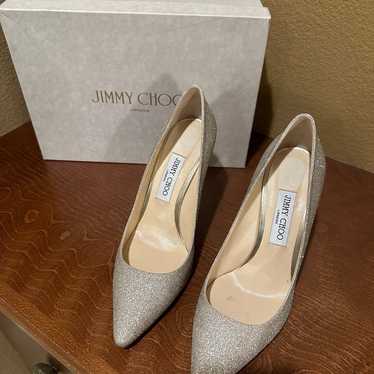 Jimmy Choo Romy 100 Platinum Ice Pumps