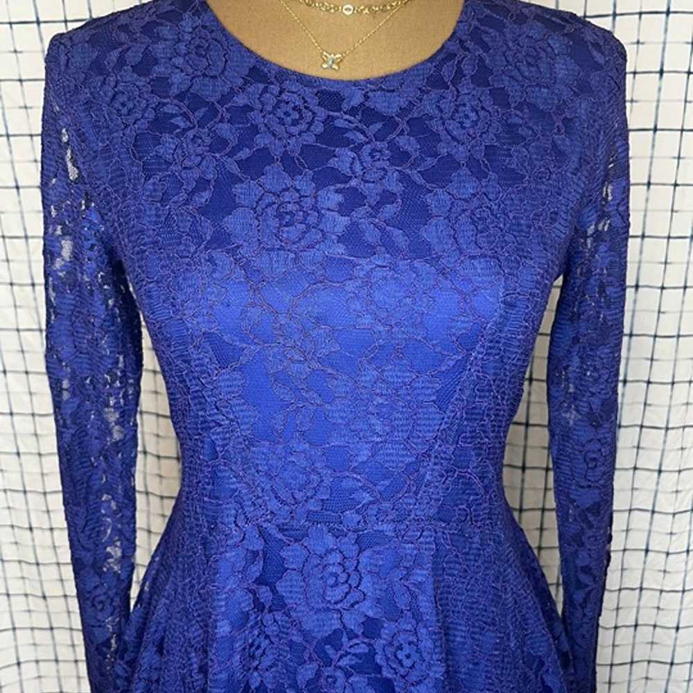 Altar'd State Blue lace midi dress with longsleev… - image 4