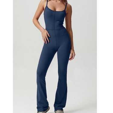 aritzia Wilfred Free Small Navy Jumpsuit Flare