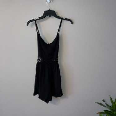 Hollister size small black romper with floral cut 