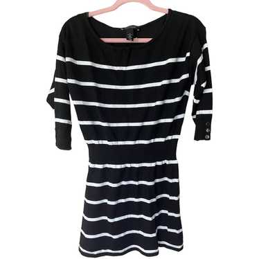 White House Black Market black white striped knit 