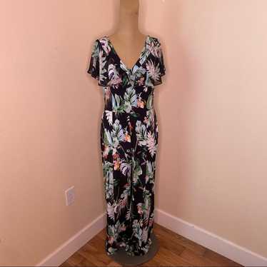 Est 1946 Black Floral Jumpsuit Medium