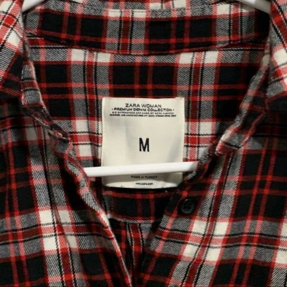 Zara Premium Denim Collection plaid long sleeve s… - image 7