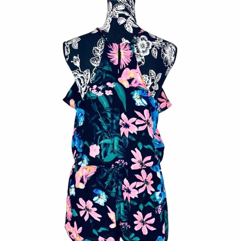 Mine black neon floral ruffle romper size large - image 11