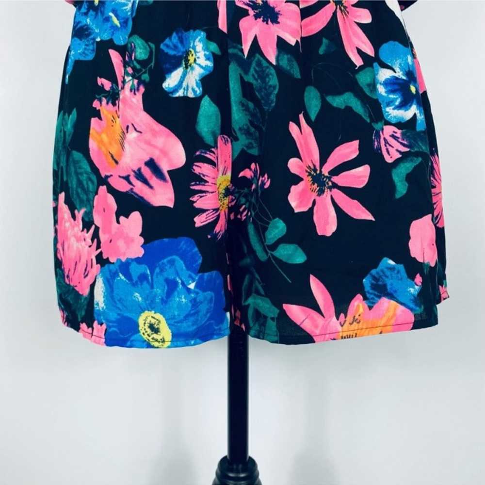 Mine black neon floral ruffle romper size large - image 4