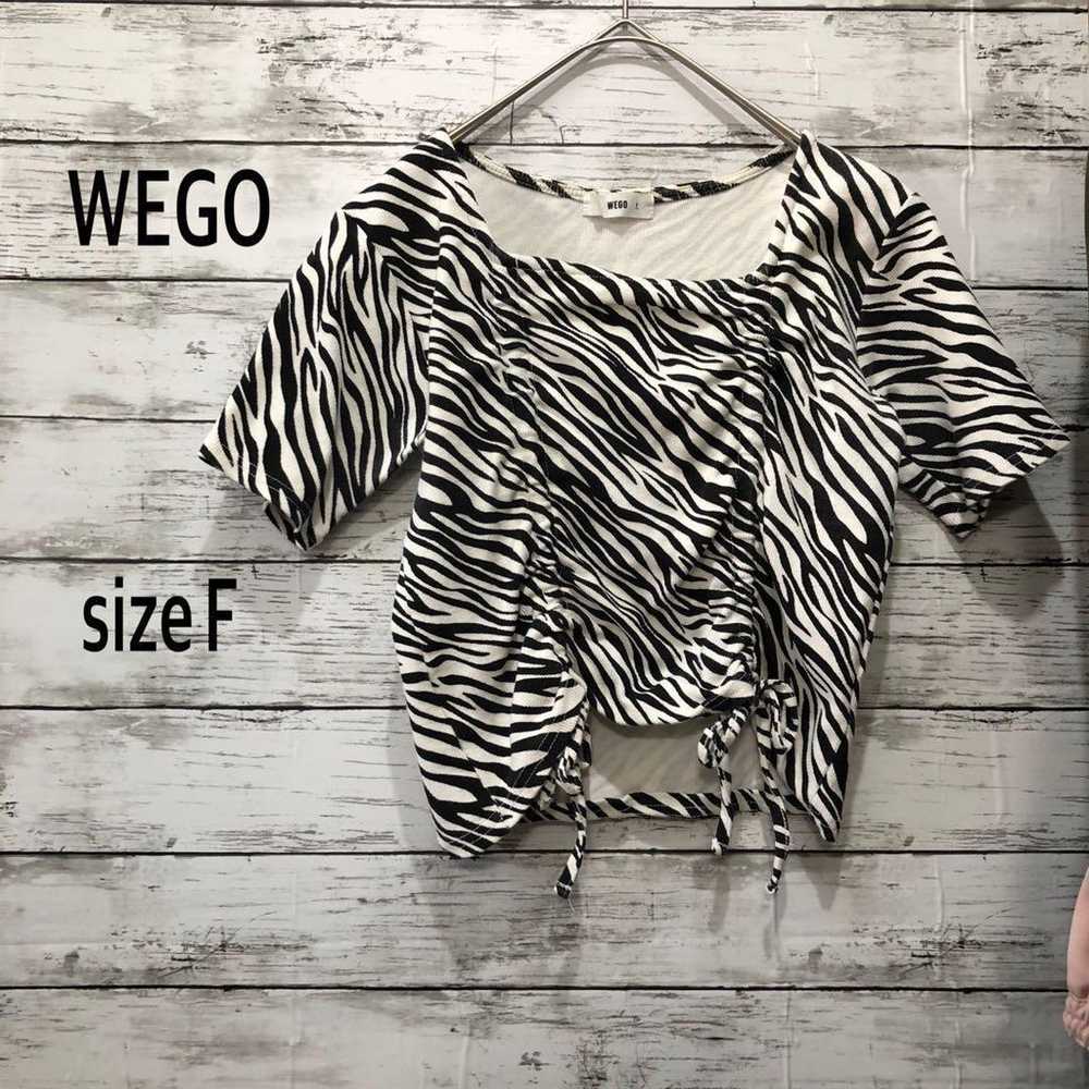 WEGO [F] Zebra Print Short Sleeve T-Shirt with Fr… - image 1