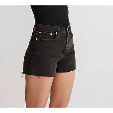 Madewell High-Rise Denim Shorts Black Raw Hem Hig… - image 1