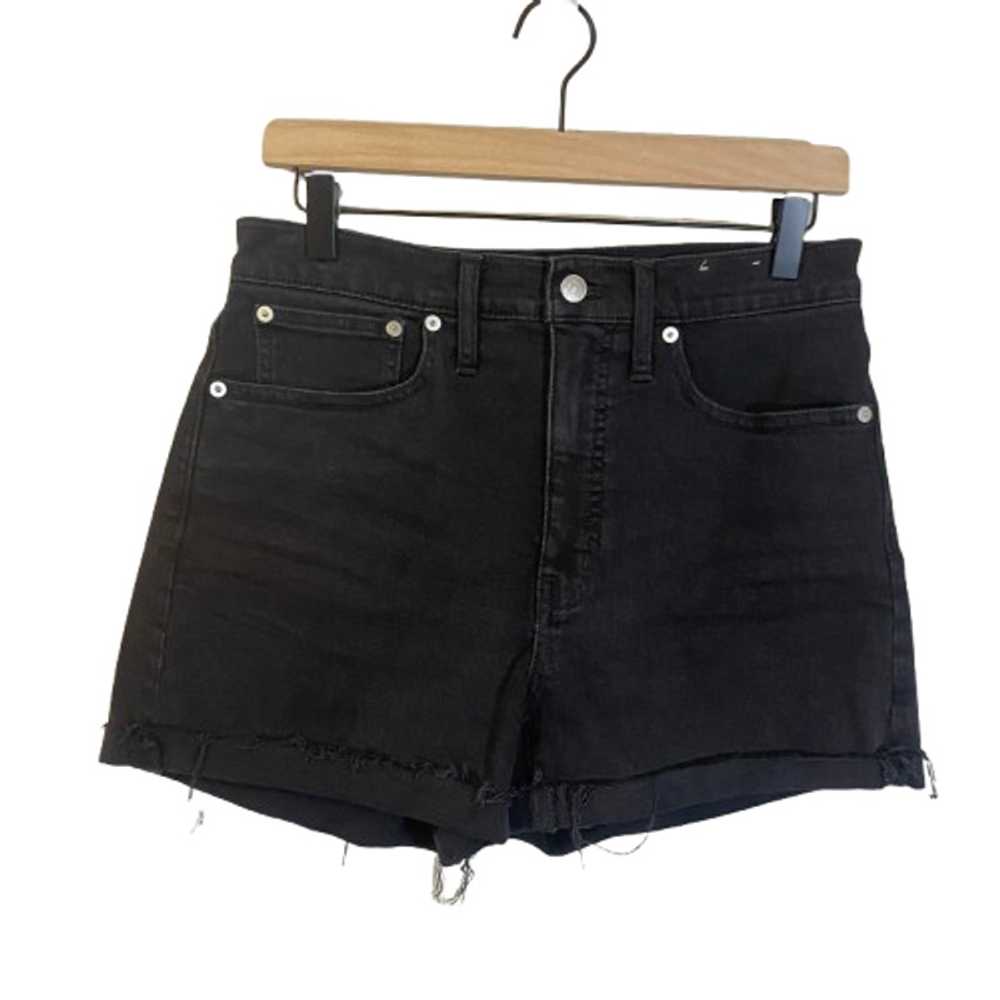 Madewell High-Rise Denim Shorts Black Raw Hem Hig… - image 2