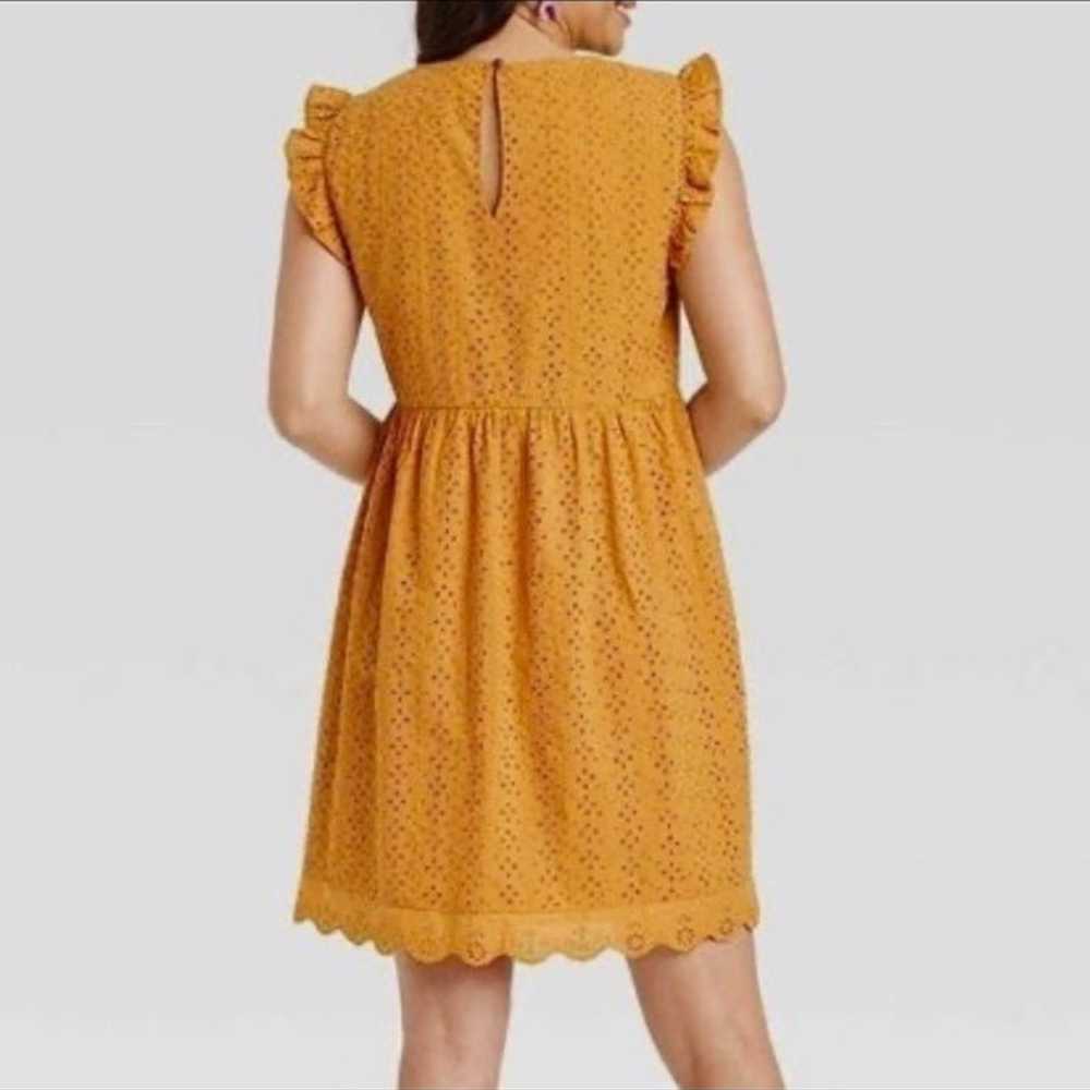 Women's Knox Rose mustard yellow ruffle sleeve ey… - image 2