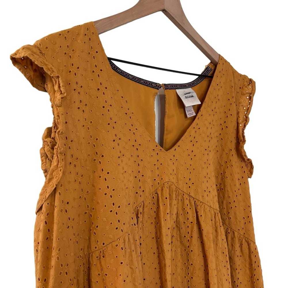 Women's Knox Rose mustard yellow ruffle sleeve ey… - image 4