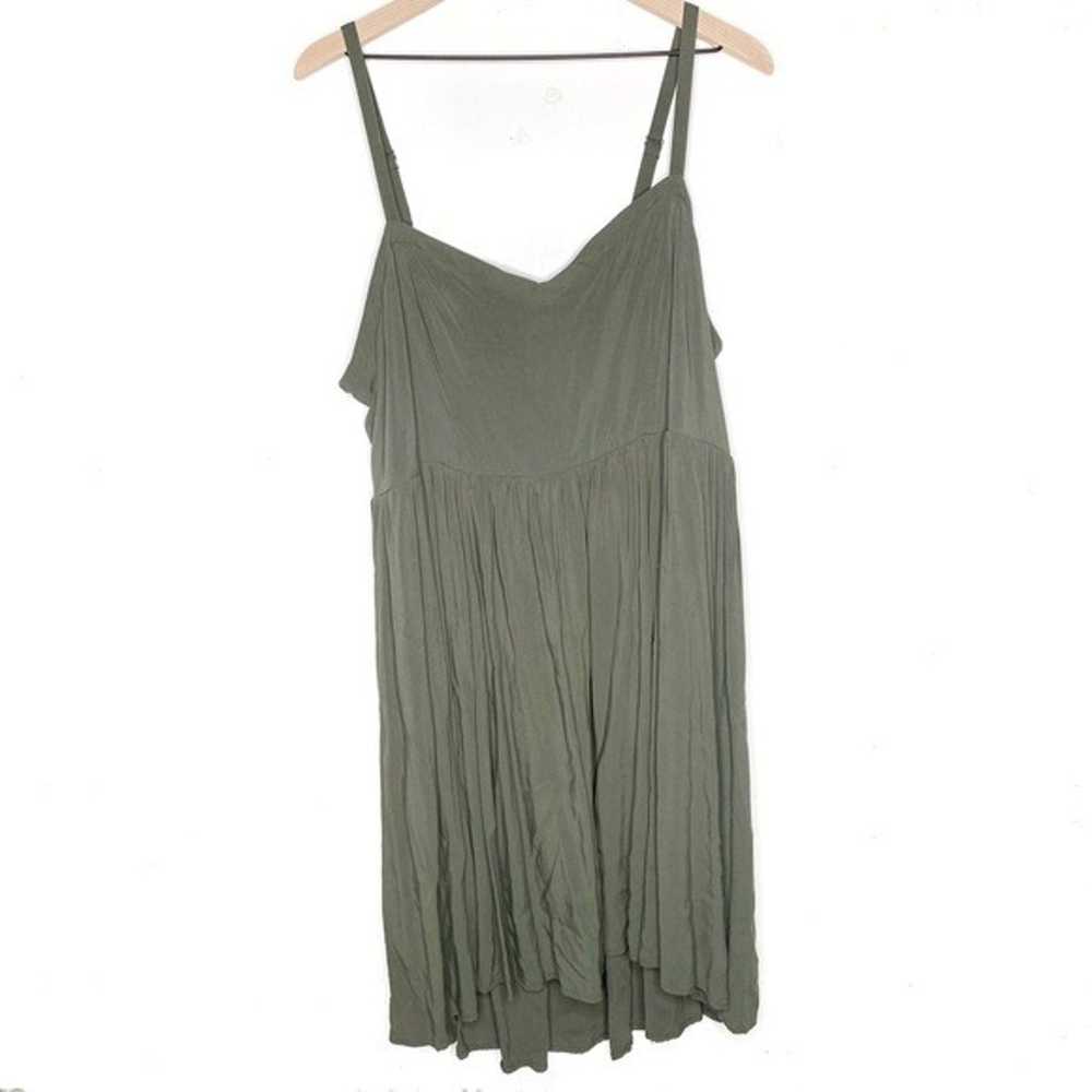 Torrid Challis Dress Strappy Midi High Low Olive … - image 2