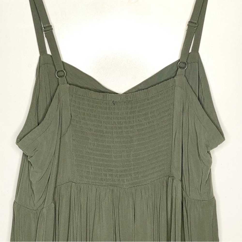 Torrid Challis Dress Strappy Midi High Low Olive … - image 3