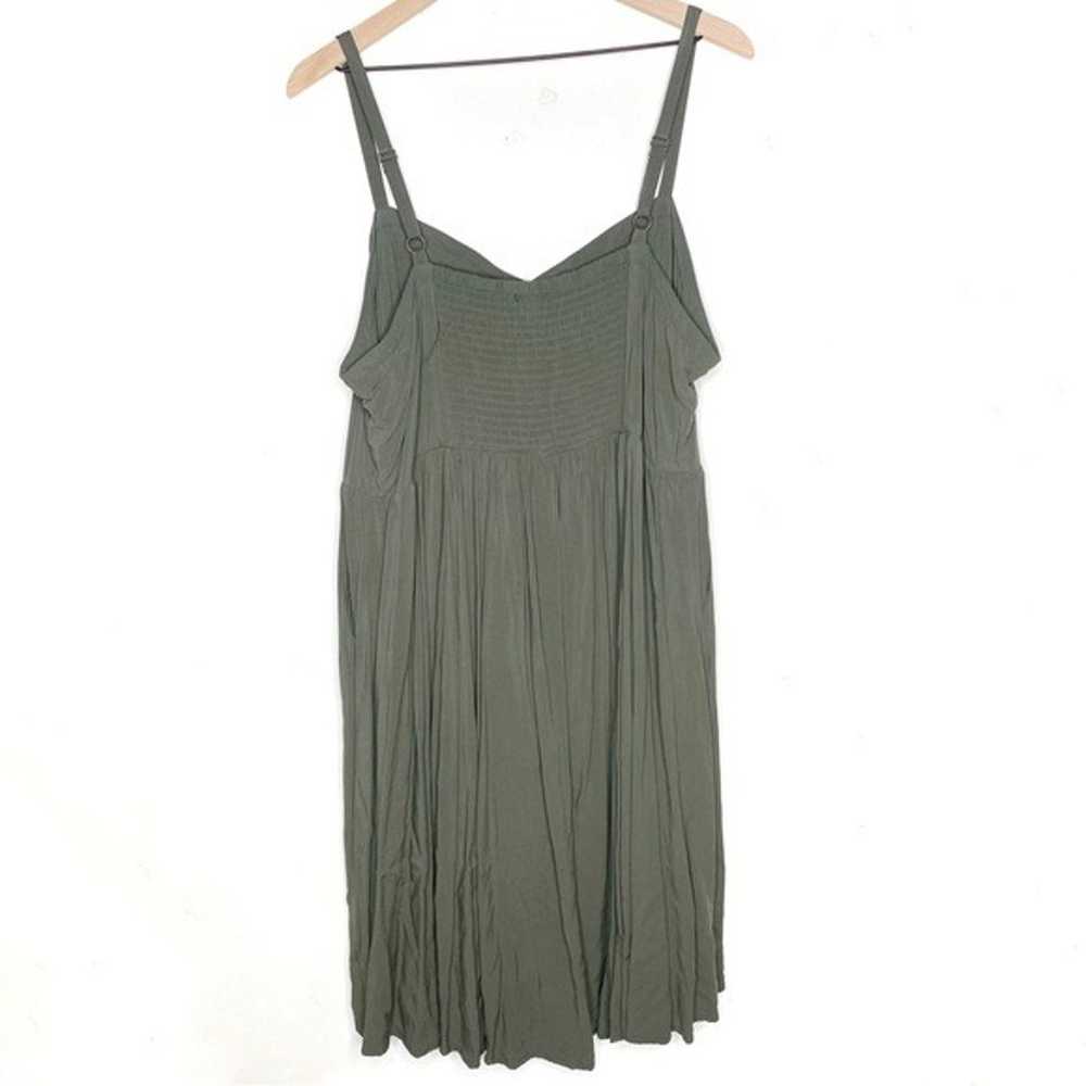 Torrid Challis Dress Strappy Midi High Low Olive … - image 4