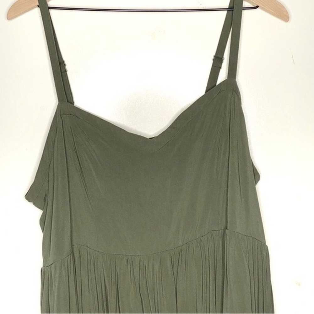 Torrid Challis Dress Strappy Midi High Low Olive … - image 5