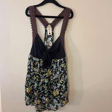 Free People Tie Bust Lace Floral top y2k - image 1