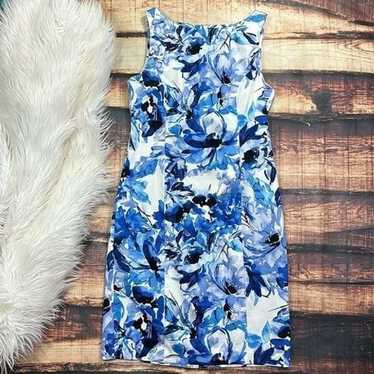 Chaps Blue Floral Midi Dress