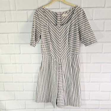 Maison Jules Textured Striped A-Line Dress