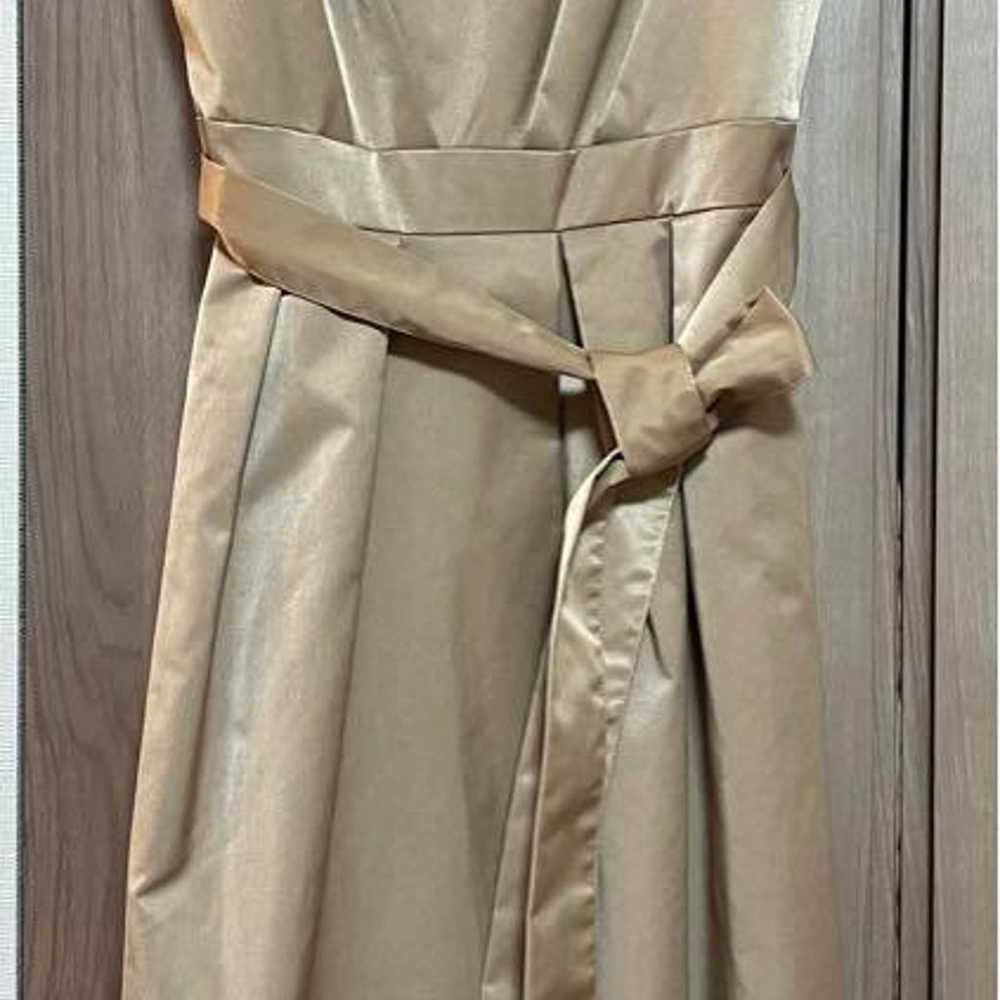 Beige sleeveless long one-piece dress. - image 1