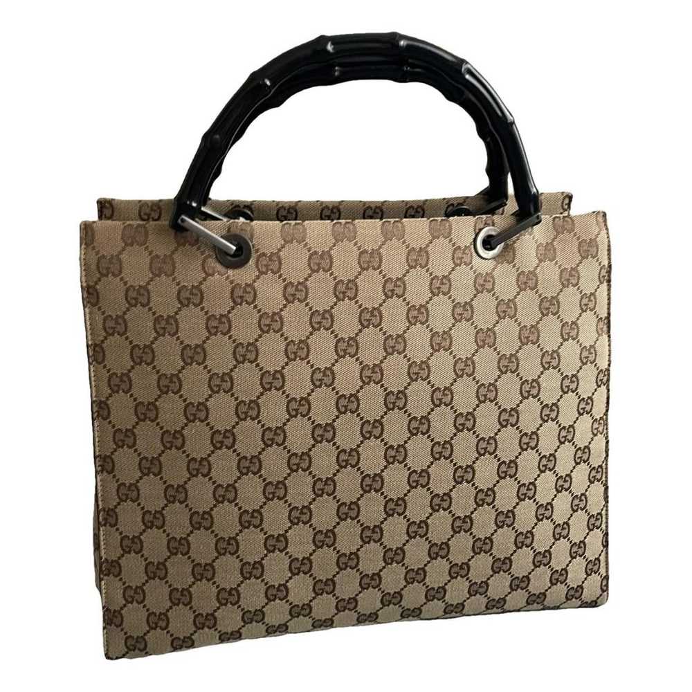 Gucci Vintage Bamboo cloth tote - image 1