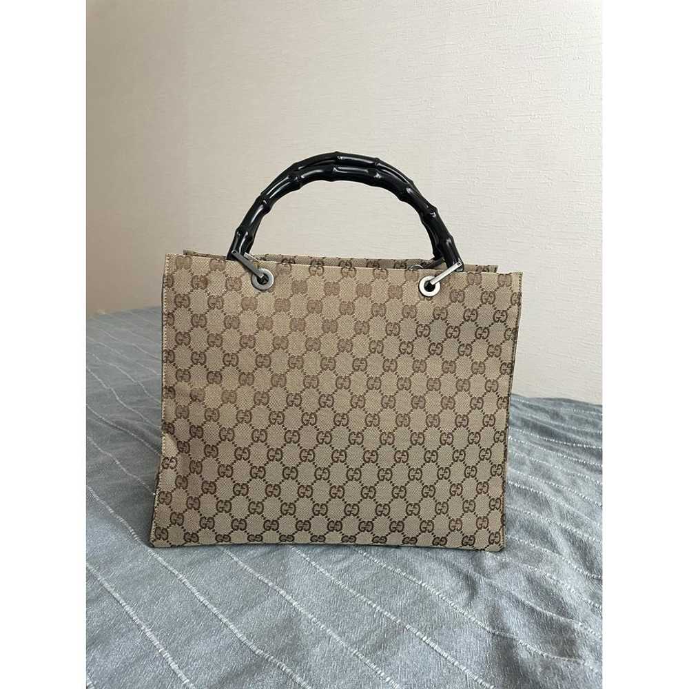 Gucci Vintage Bamboo cloth tote - image 2