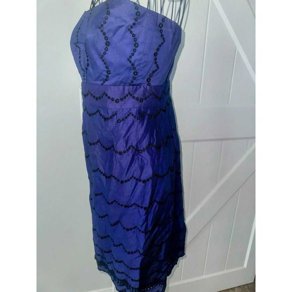 J Crew Size 12 Kelsey Strapless Dress In Leavers … - image 3