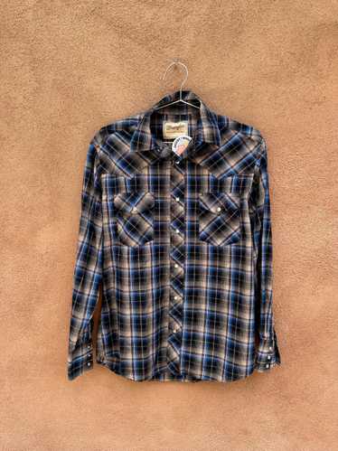 Wrangler Blue & Earthtone Plaid Western Shirt