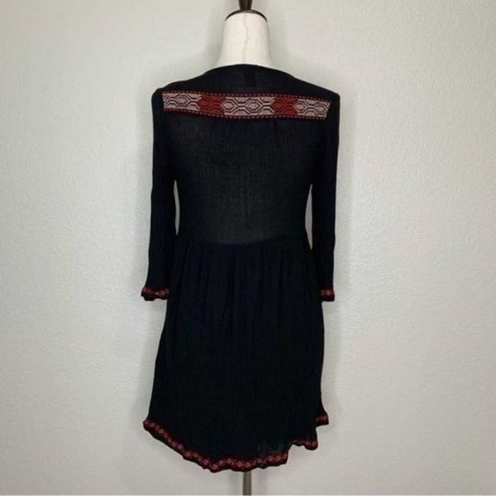 Forever 21 Boho Embroidered Black Red Mini Dress - image 8