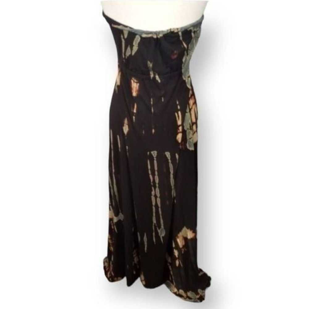 OLIVIA BLACK & GREEN TIE-DYE STRAPLESS MAXI DRESS… - image 4