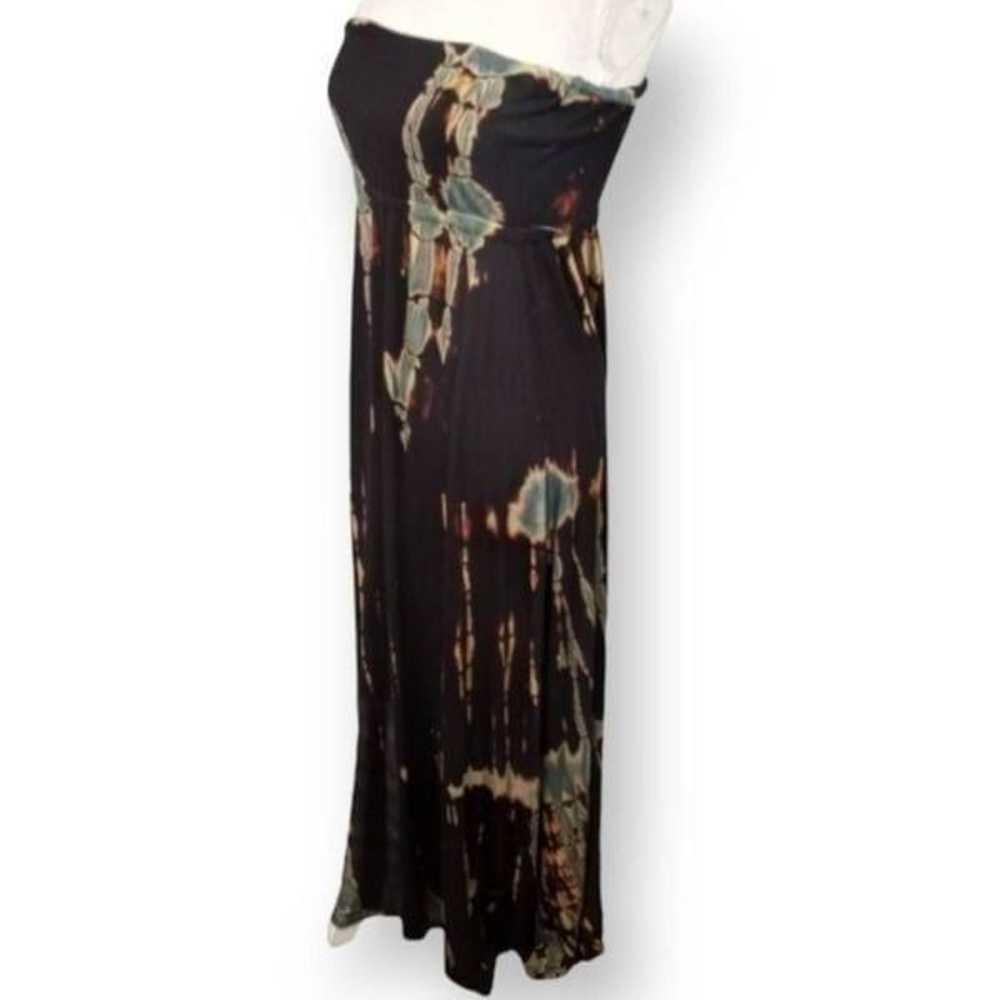 OLIVIA BLACK & GREEN TIE-DYE STRAPLESS MAXI DRESS… - image 5