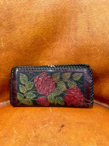 Hand Tooled Rose Wallet 1960's