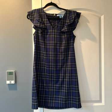 Draper James Black and Blue Plaid Dress