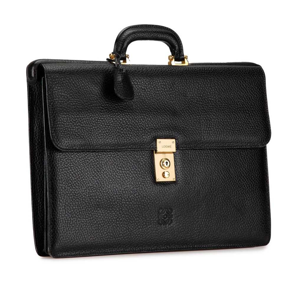 Product Details Black Calfskin Leather Anagram Bu… - image 2