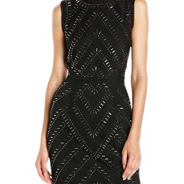 Rachel Roy Embellished Black Shift Cocktail Dress 