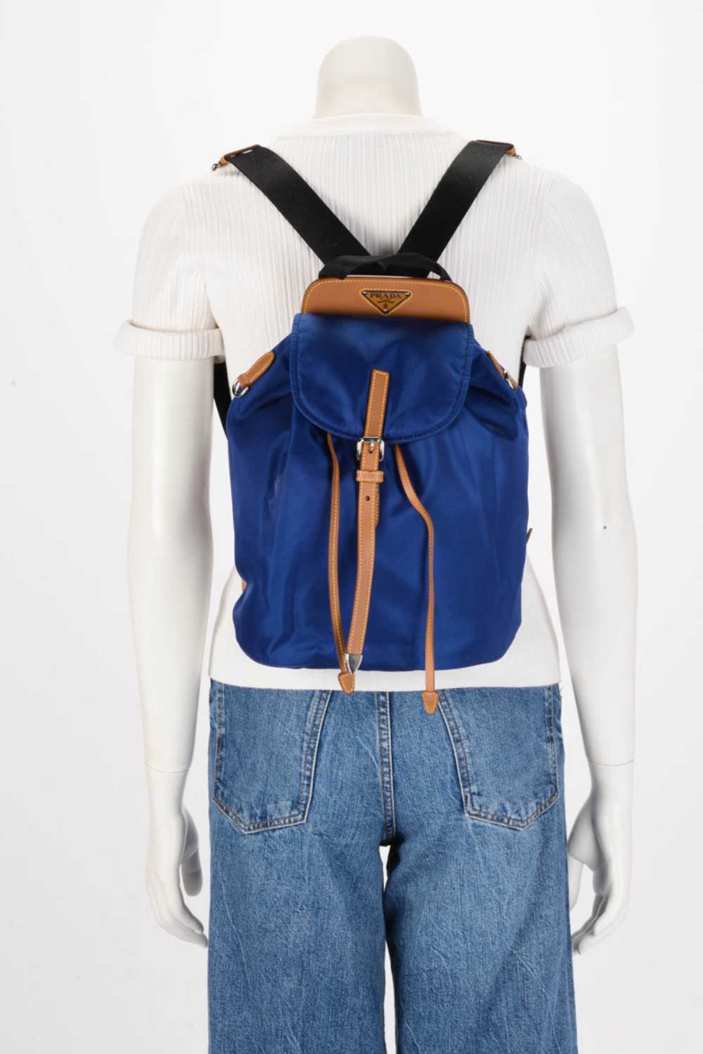 Prada Bluette Nylon & Saffiano Small Backpack - image 8