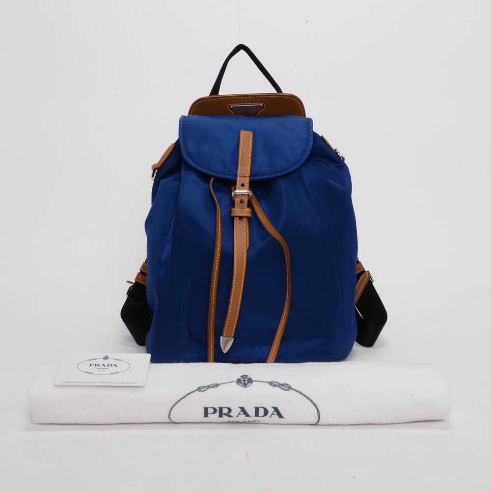 Prada Bluette Nylon & Saffiano Small Backpack - image 9