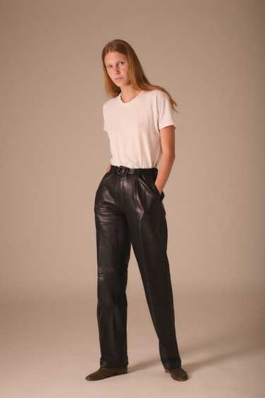 YSL Black Lambskin Trousers