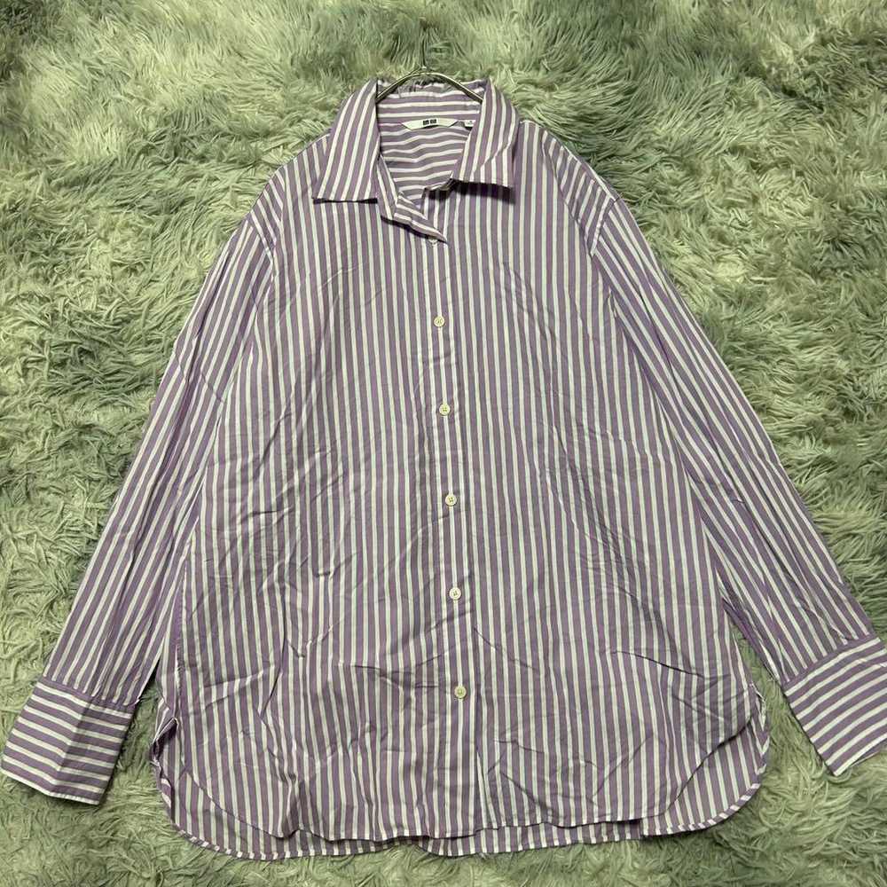 【UNIQLO UNIQLO】Cotton Striped Shirt (M) Loose Fit… - image 3