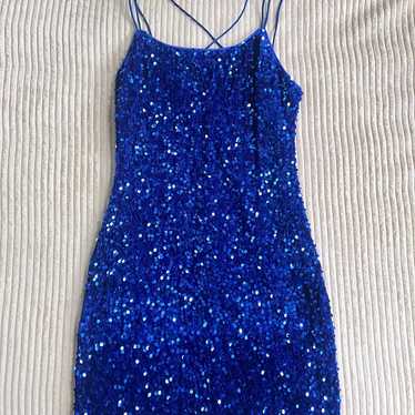 Blue Sequin Dress