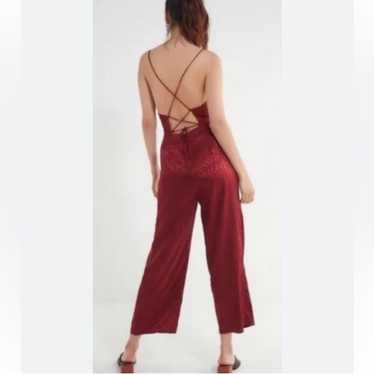 Urban Outfitters Lily Jacquard Satin Jumpsuit