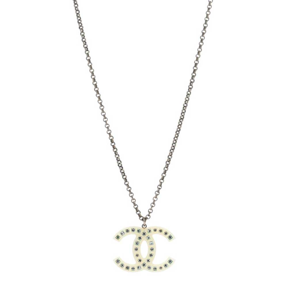 CHANEL Crystal CC Pendant Necklace - image 1