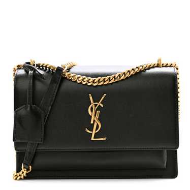 SAINT LAURENT Calfskin Medium Monogram Sunset Blac