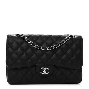 CHANEL Caviar Quilted Jumbo Double Flap Black