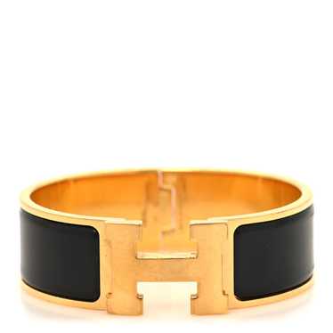 HERMES Enamel Wide Clic Clac H Bracelet GM Black - image 1