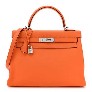 HERMES Taurillon Clemence Kelly Retourne 32 Orange