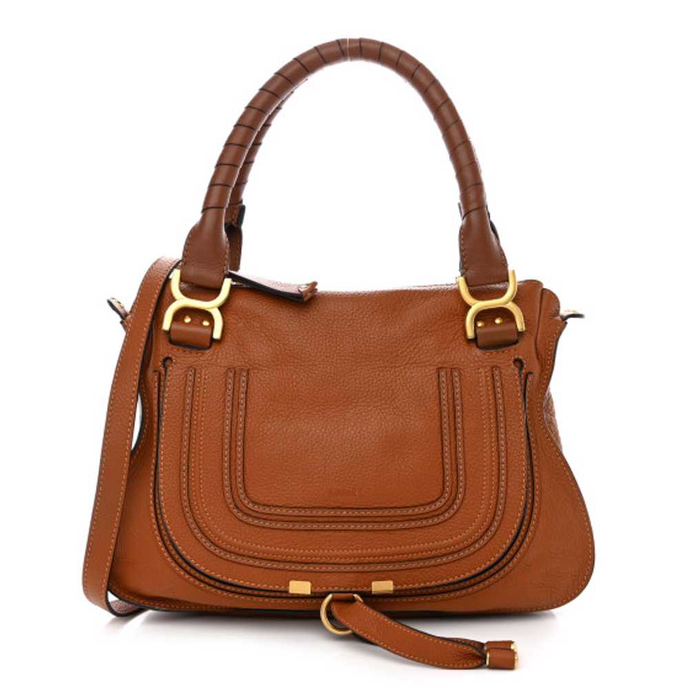 CHLOE Calfskin Medium Marcie Satchel Tan - image 1