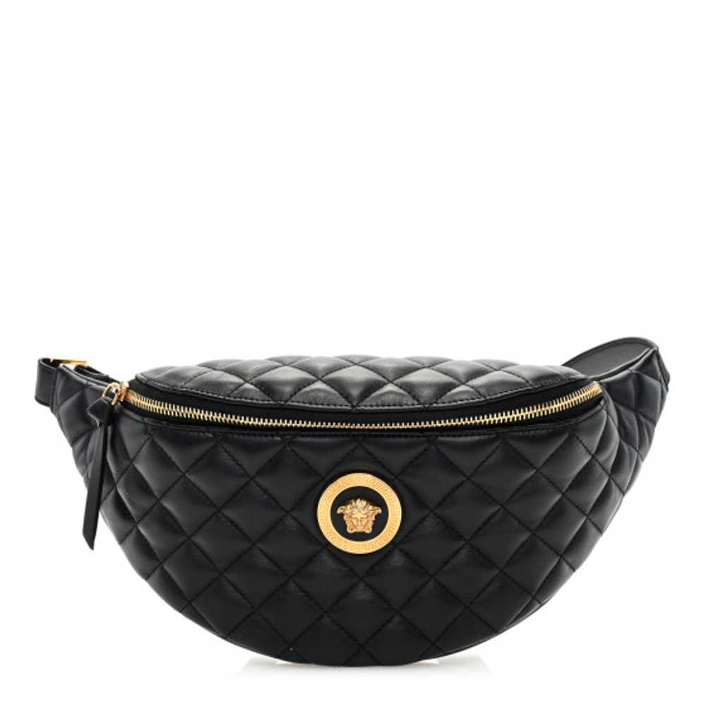 VERSACE Nappa Quilted Medusa Belt Bag Black - image 1